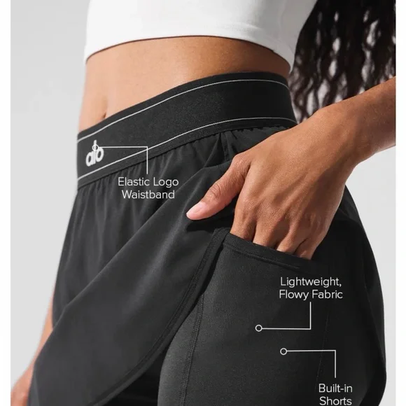 ALO Yoga Women's Dark Gray Skort - Picture 4 of 5